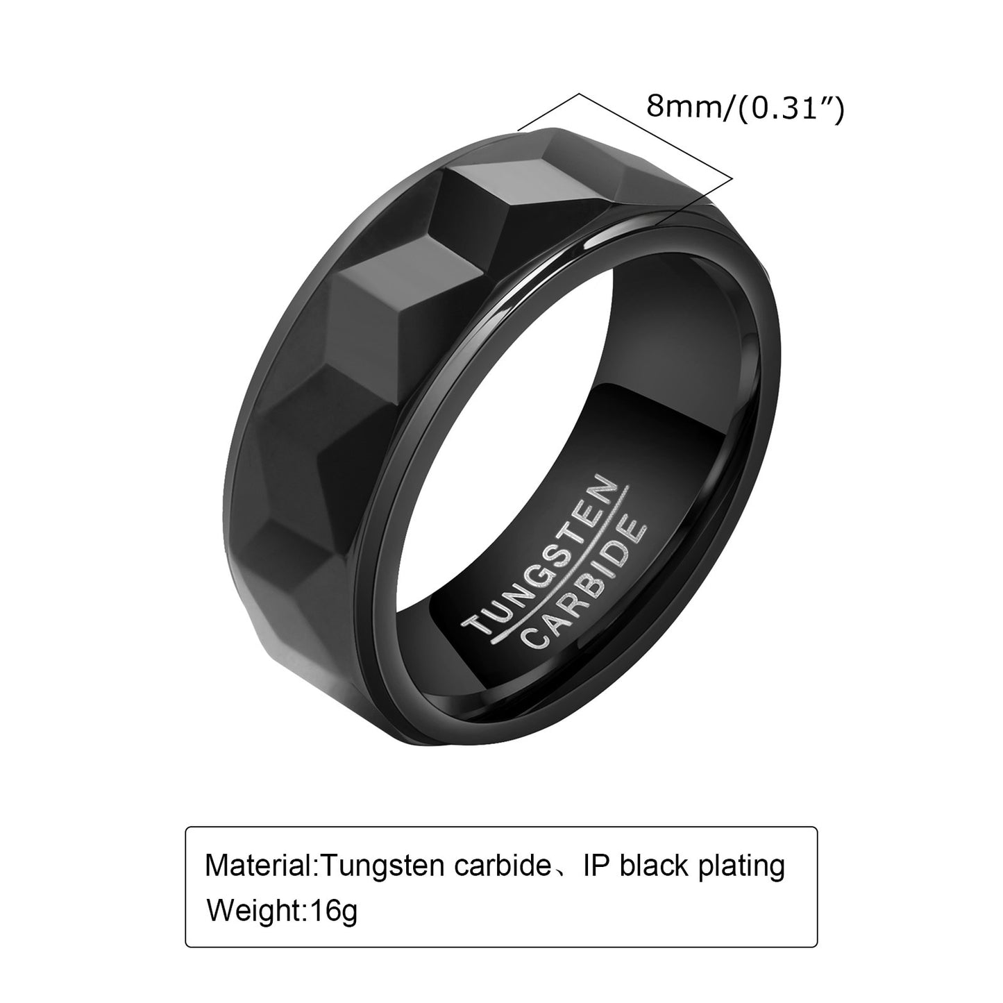 Black Diamond Tungsten Ring