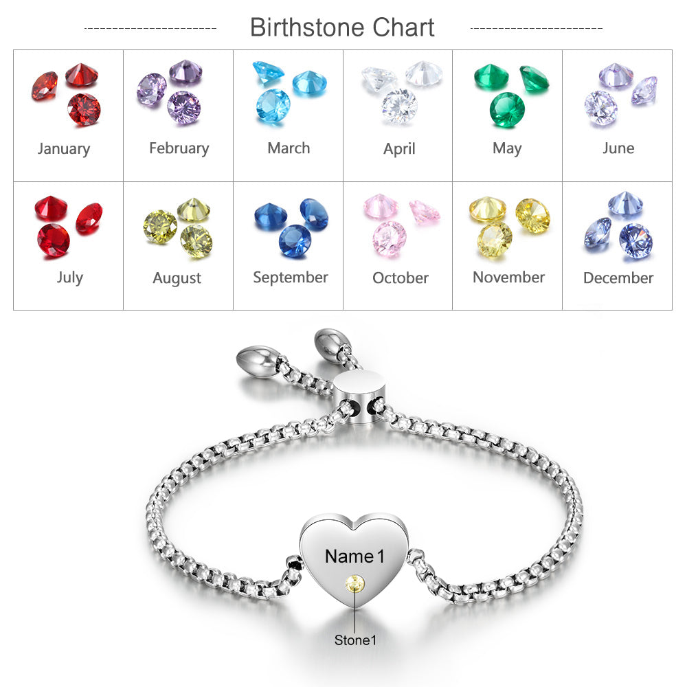 Faithful Heart Birthstone Bracelet