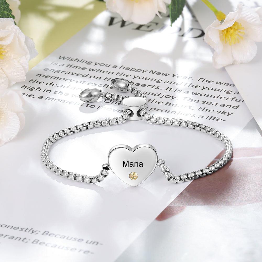 Faithful Heart Birthstone Bracelet