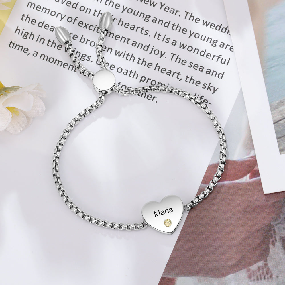 Faithful Heart Birthstone Bracelet