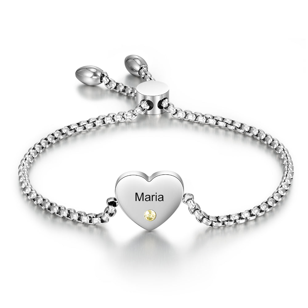 Faithful Heart Birthstone Bracelet