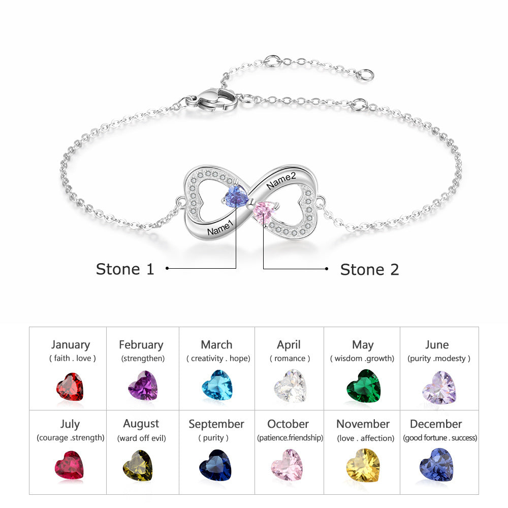 Forever Hearts Birthstone Bracelet