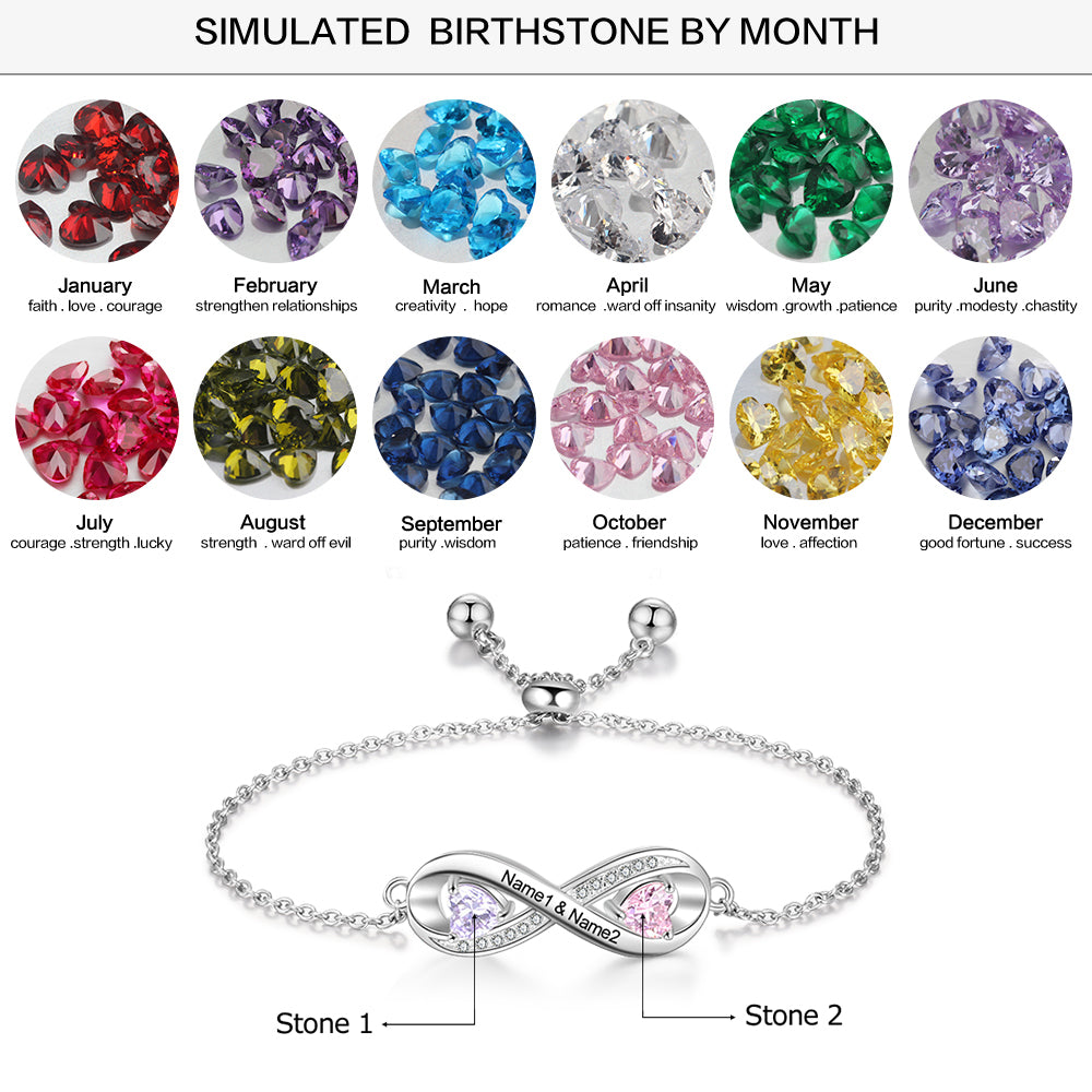 Infinity Love Birthstone Bracelet