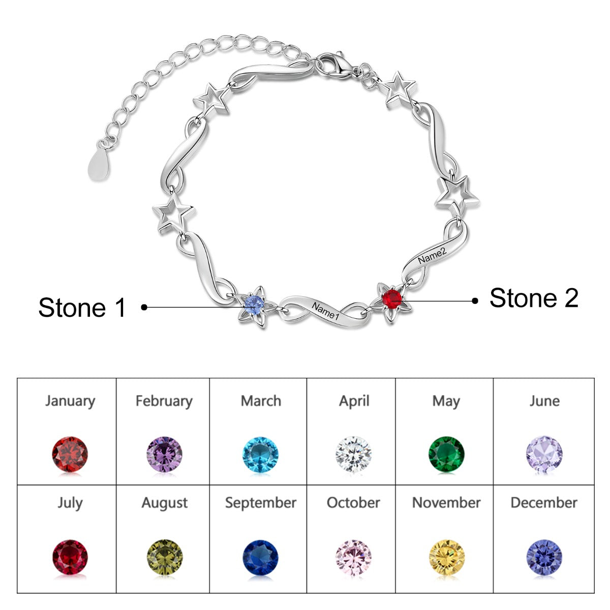 Starlight Infinity Birthstone Bracelet