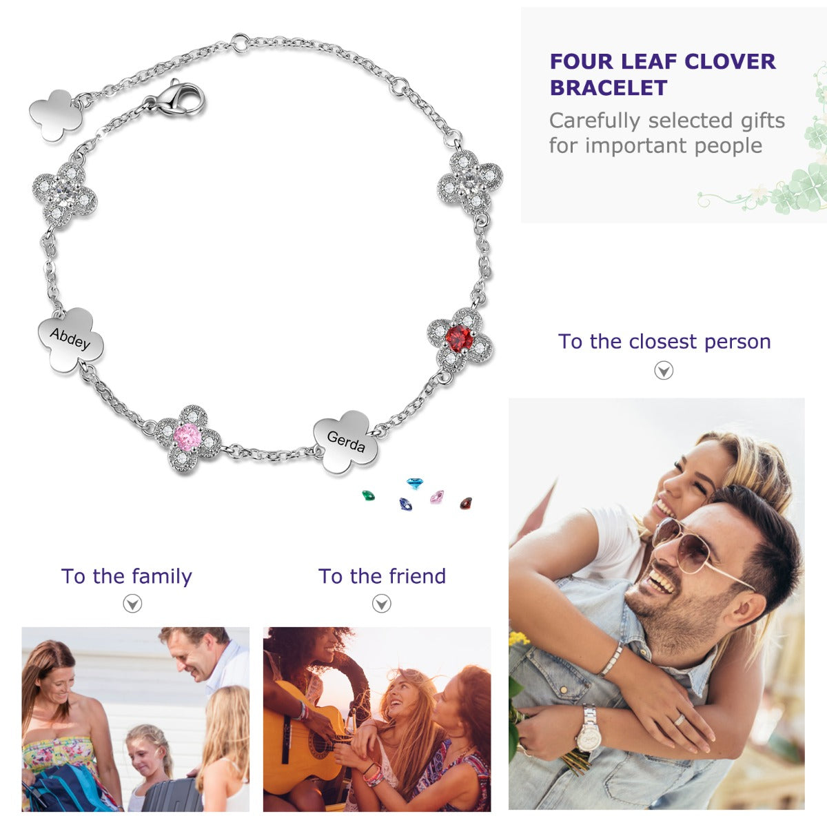 Blossoming Flower Birthstone Bracelet