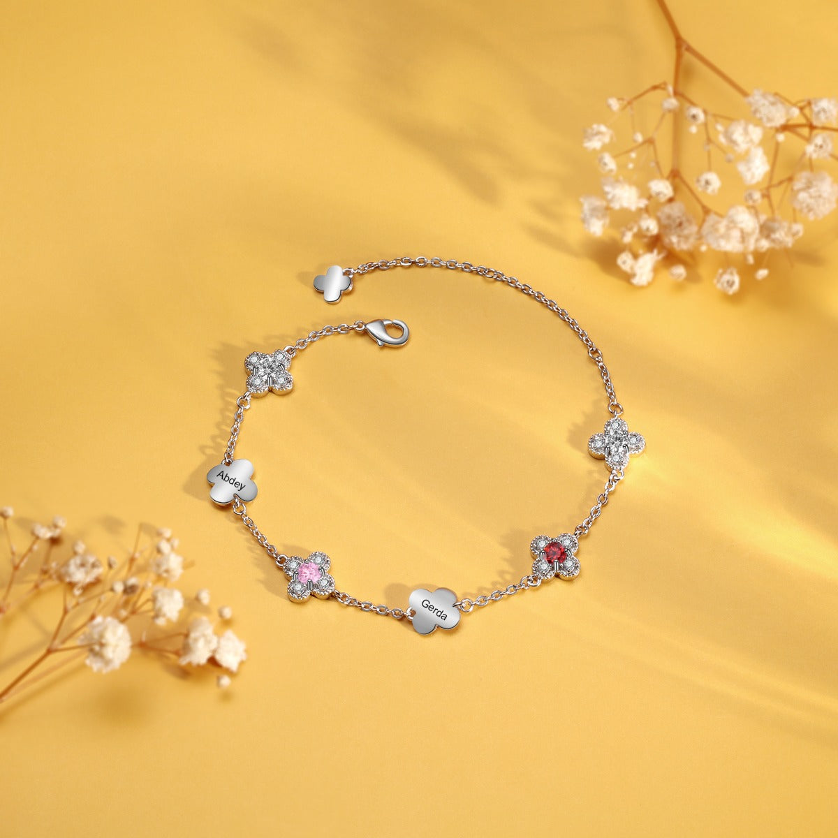 Blossoming Flower Birthstone Bracelet