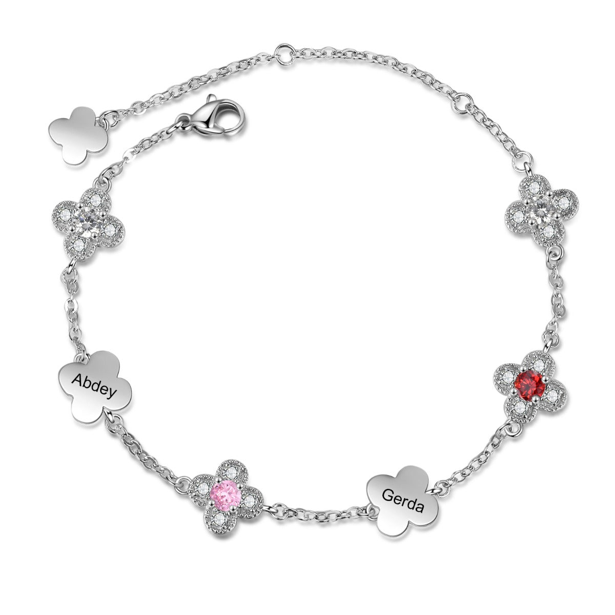 Blossoming Flower Birthstone Bracelet