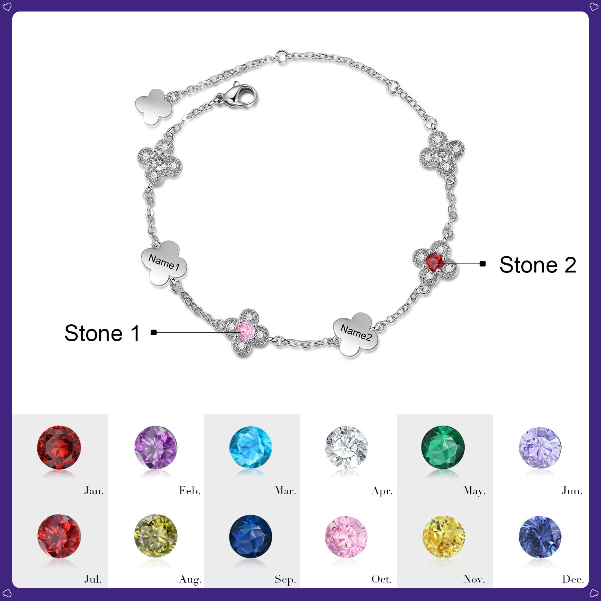 Blossoming Flower Birthstone Bracelet