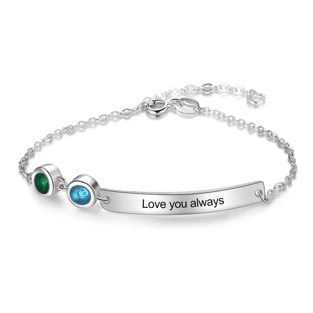 Lovely Tag Duo Birthstone Bracelet