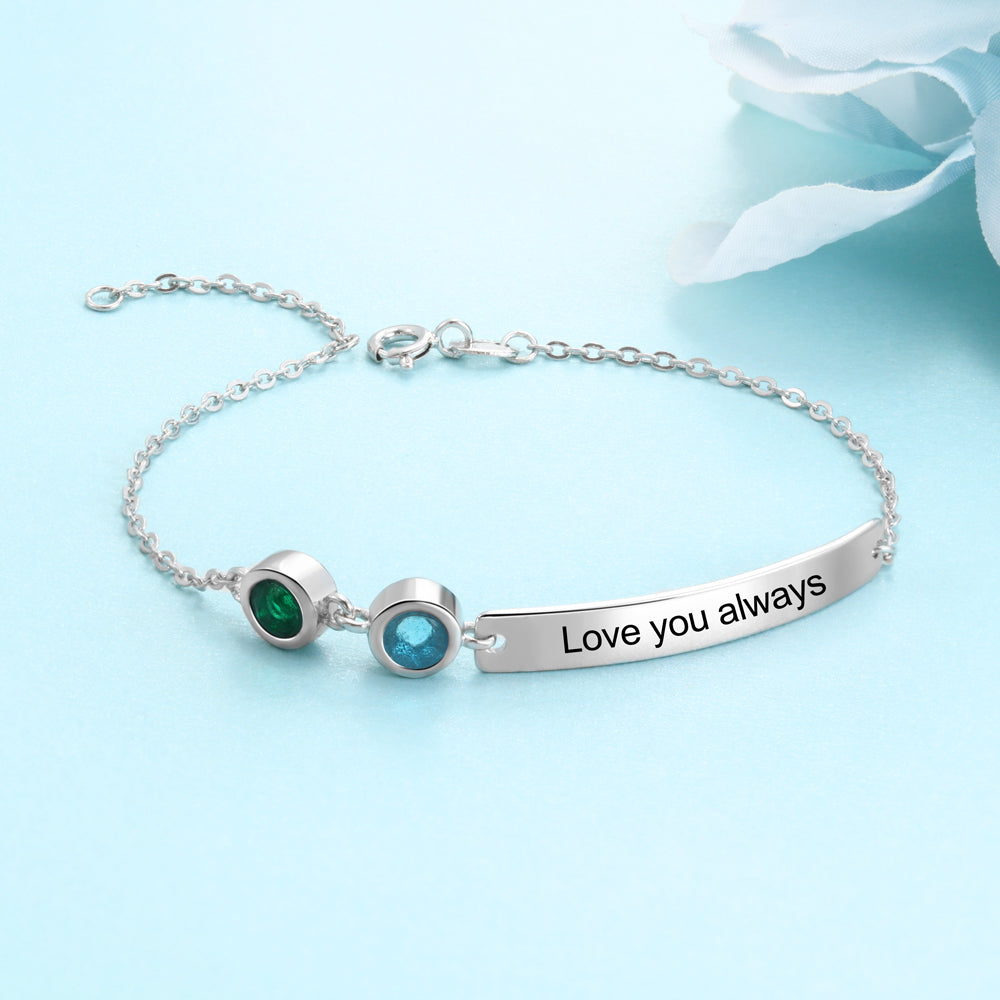 Lovely Tag Duo Birthstone Bracelet