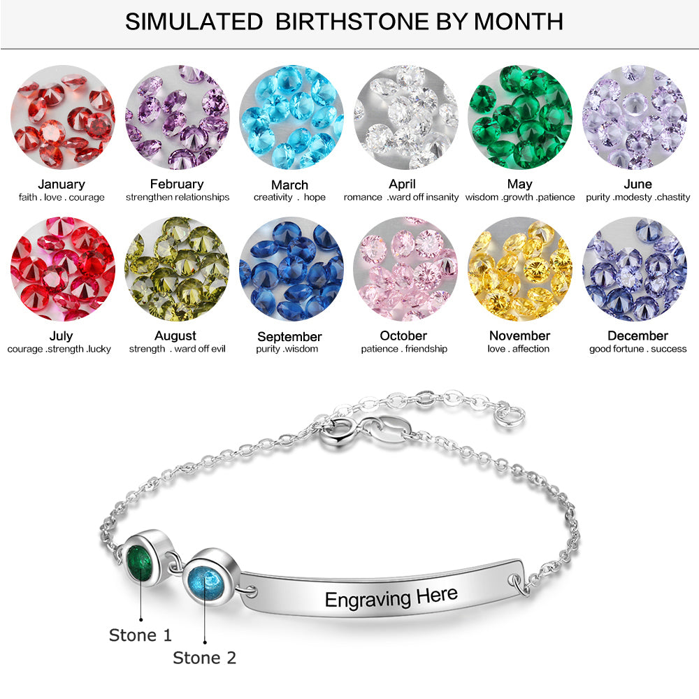 Lovely Tag Duo Birthstone Bracelet