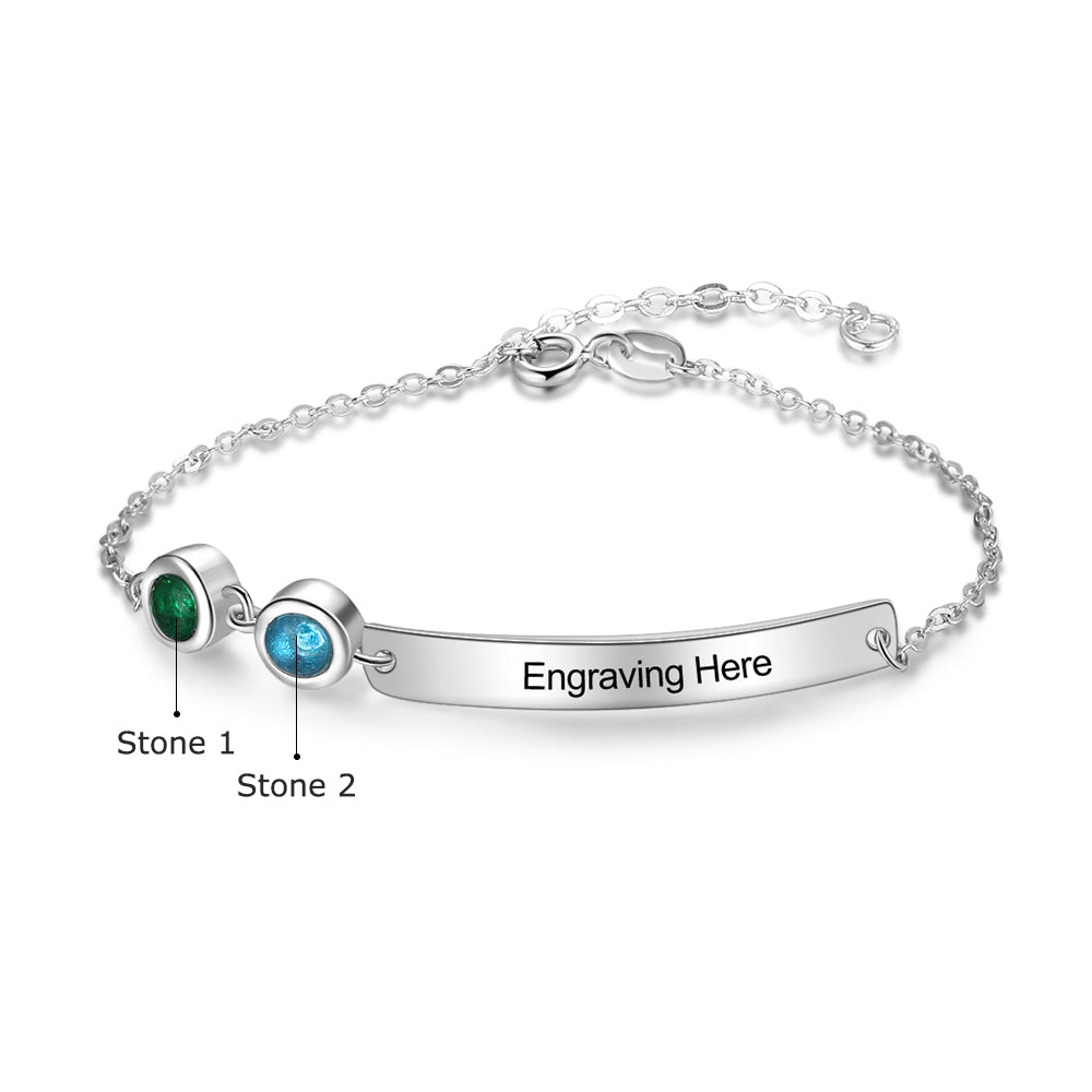 Lovely Tag Duo Birthstone Bracelet