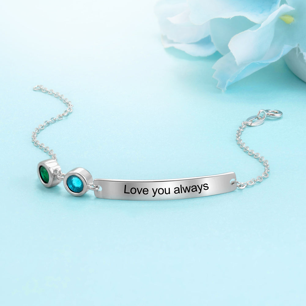 Lovely Tag Duo Birthstone Bracelet