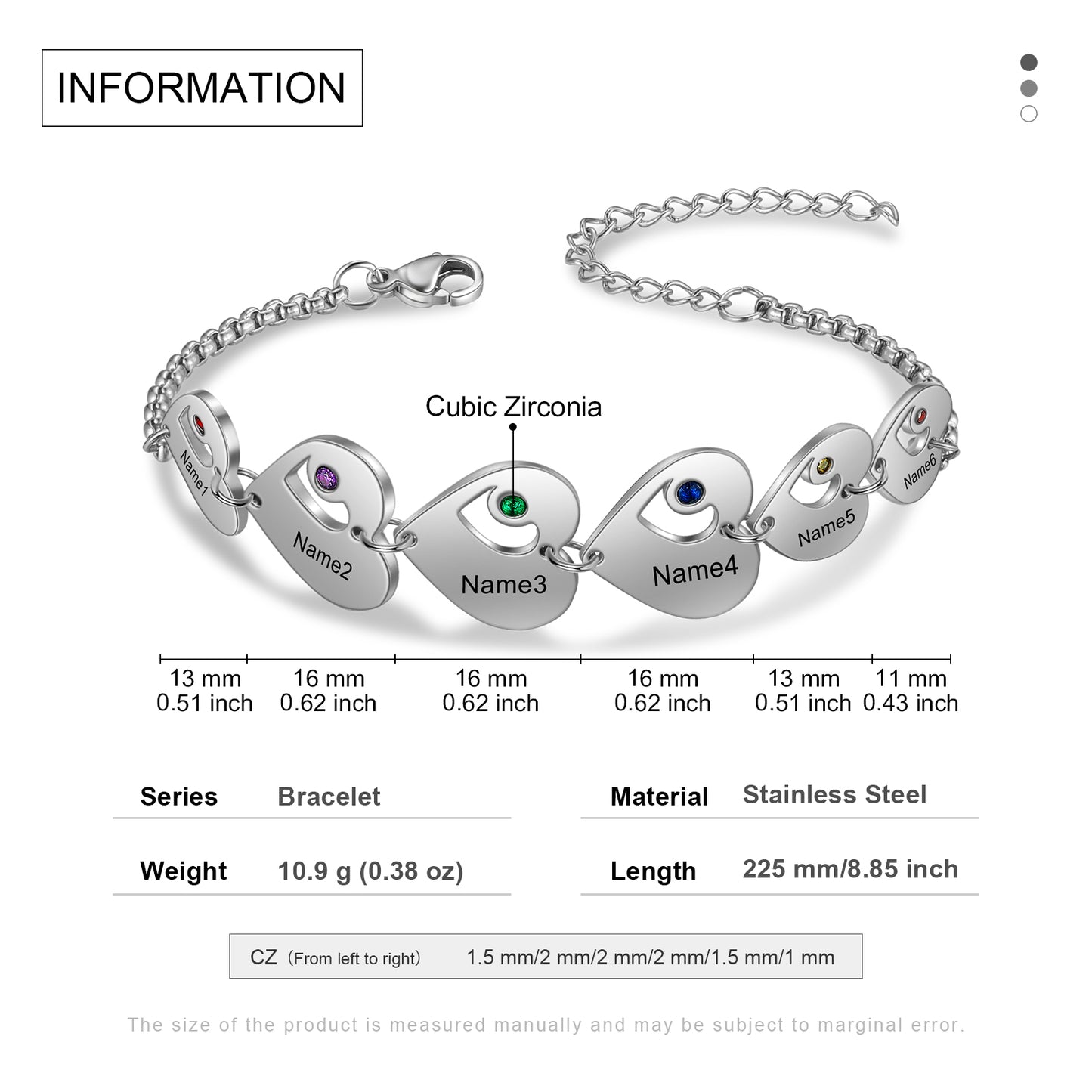 Heart of Family Birthstone Bracelet