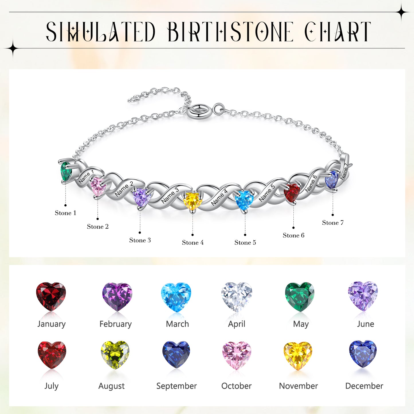 Infinity Bond Birthstone Bracelet