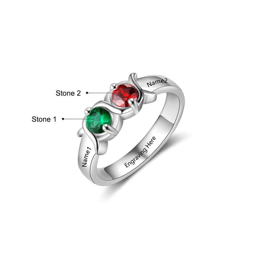 Wave of Love Birthstone Ring