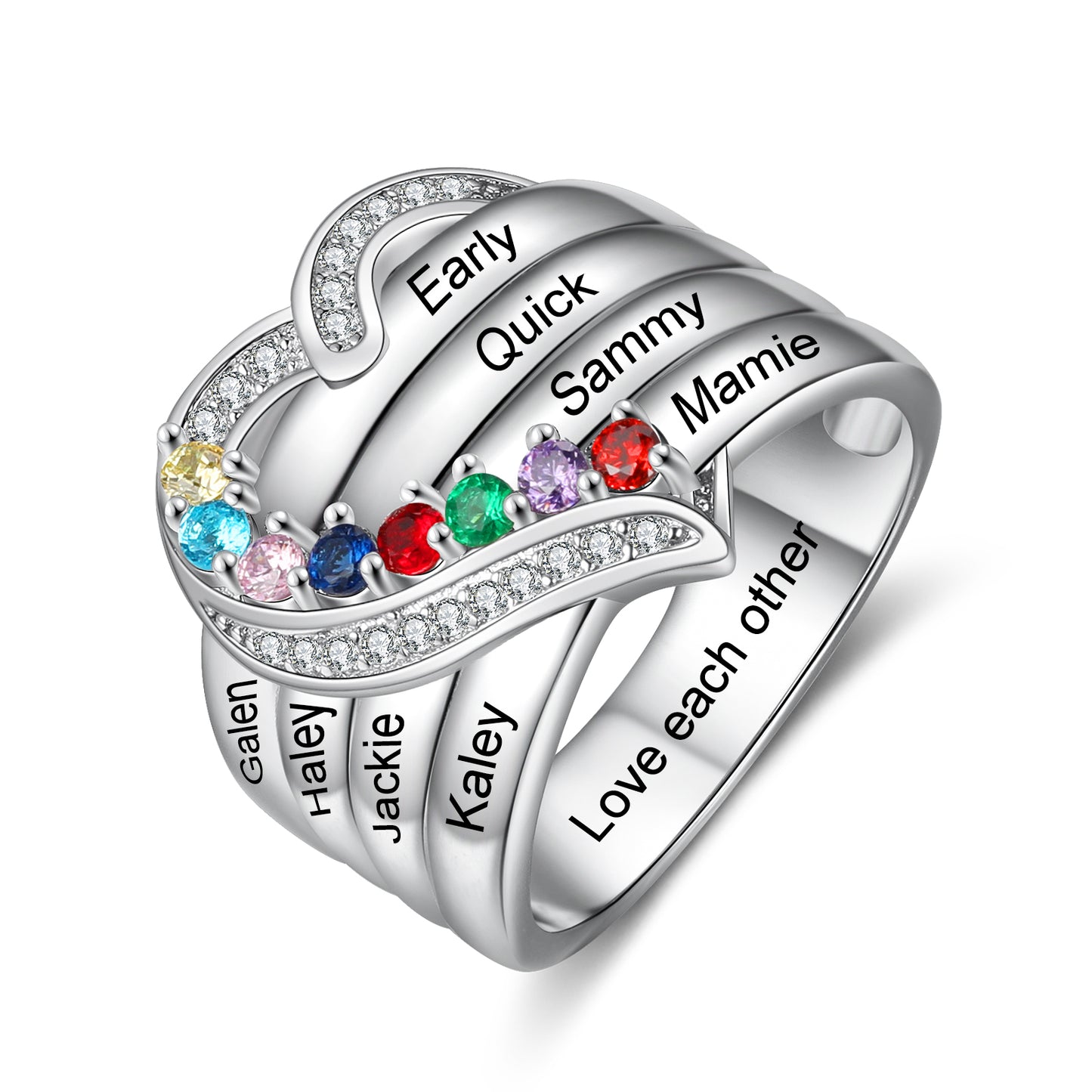 Family Tree Love Birthstone Ring