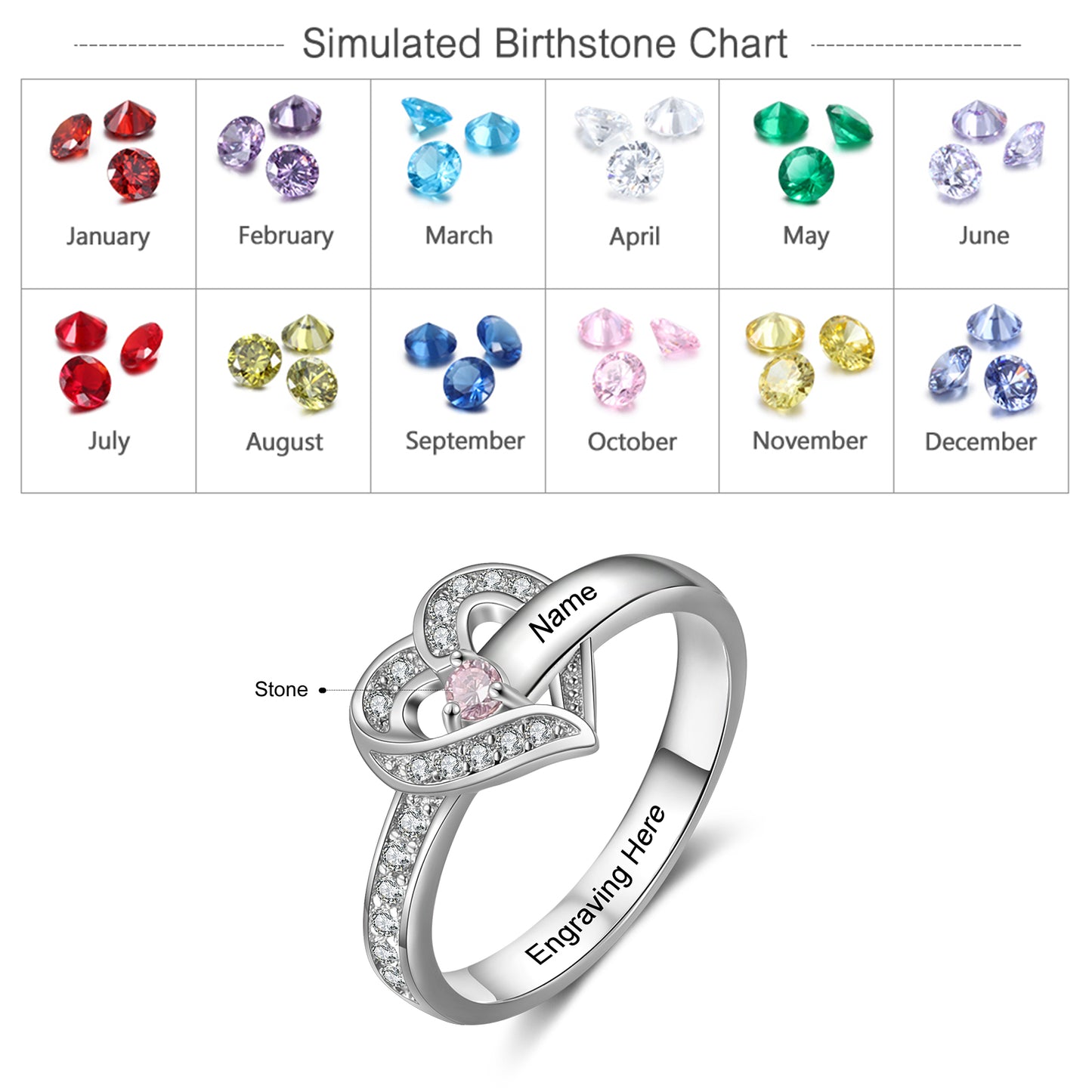 Family Tree Love Birthstone Ring