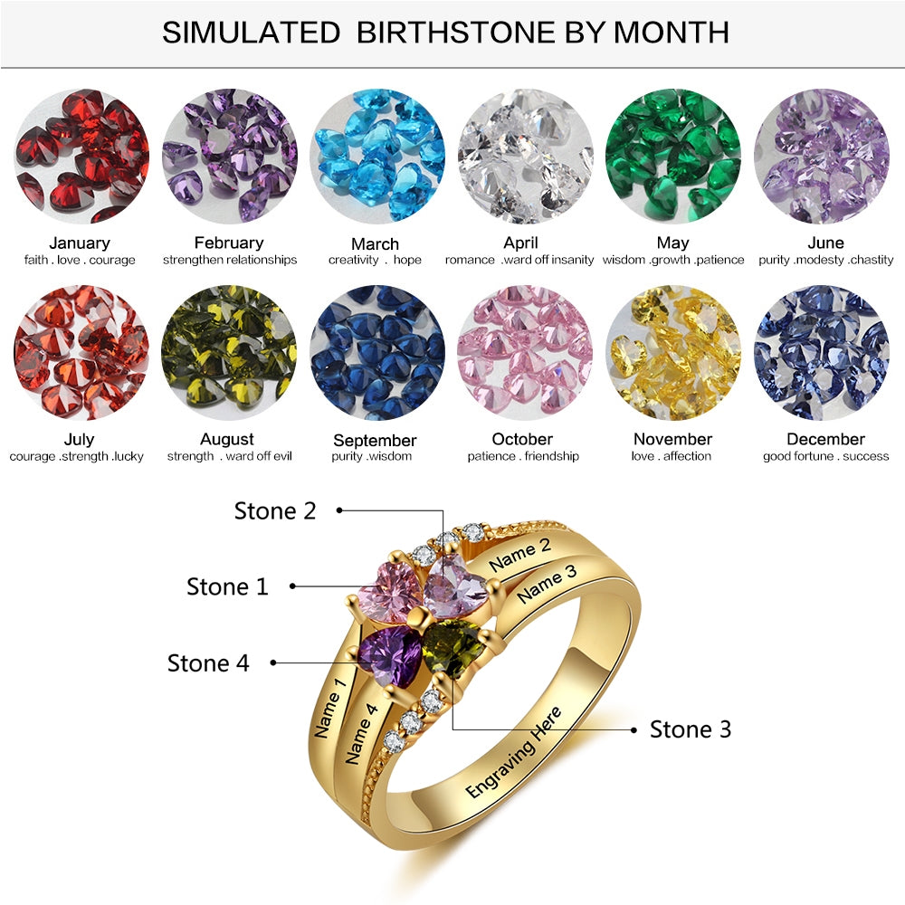 A Flower Love Birthstone Ring