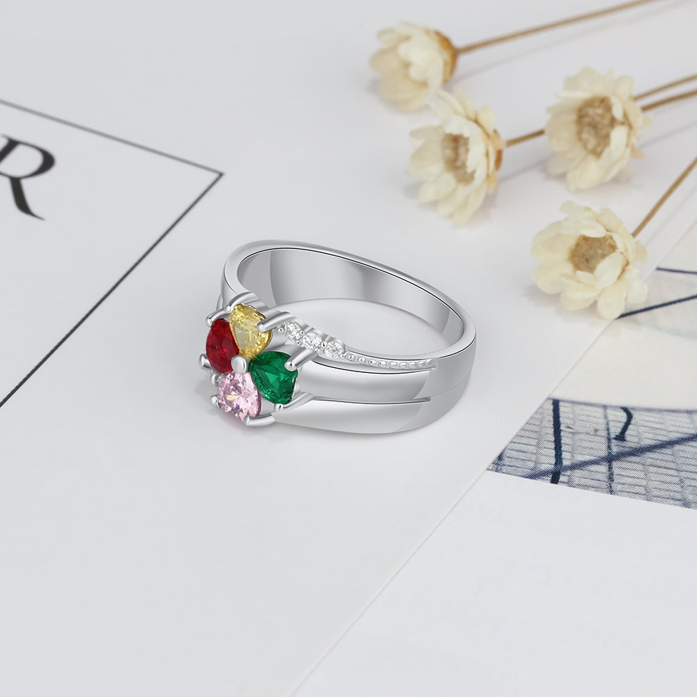 A Flower Love Birthstone Ring