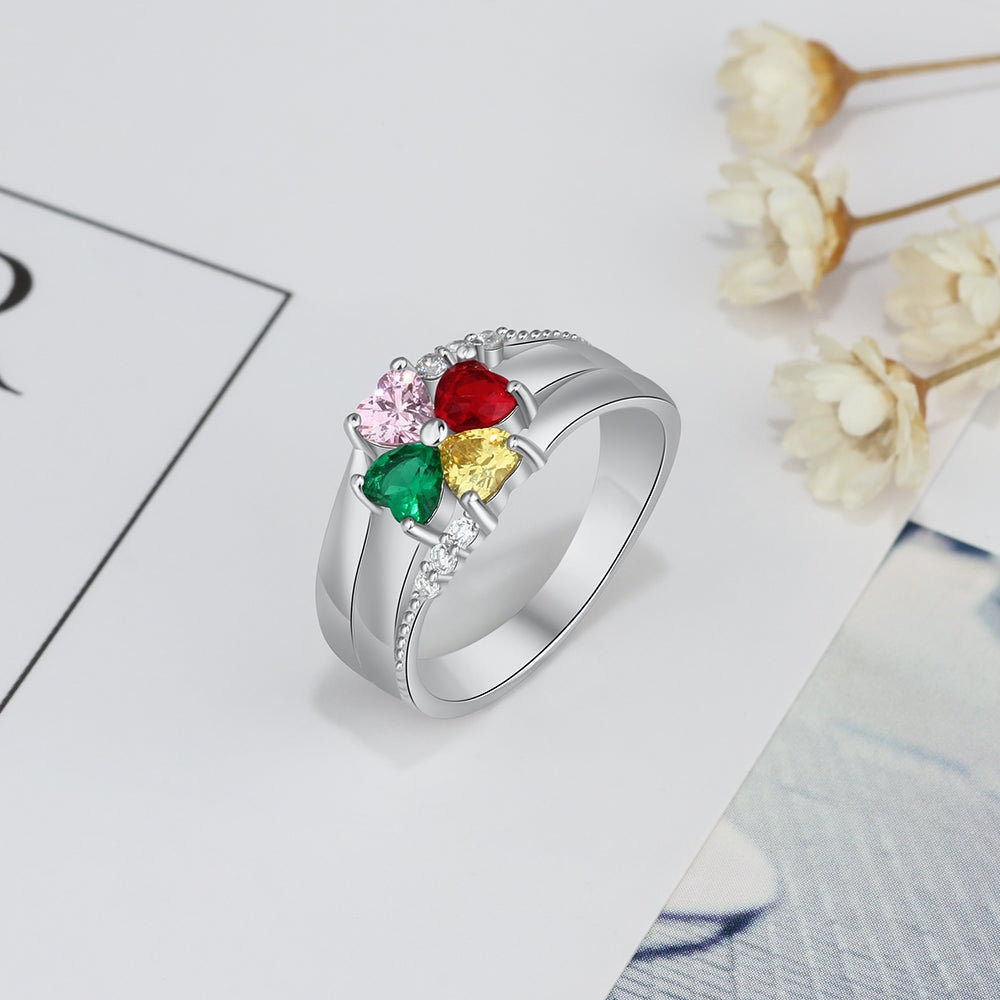 A Flower Love Birthstone Ring