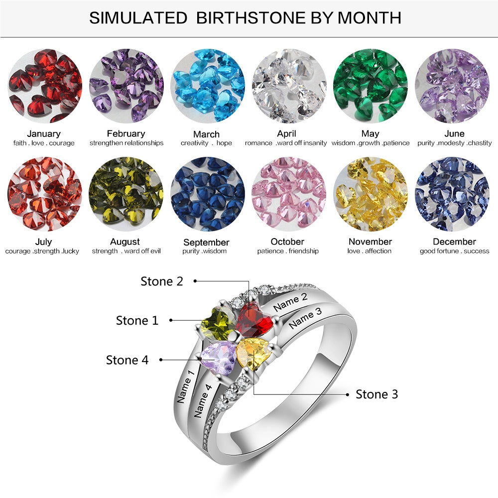 A Flower Love Birthstone Ring