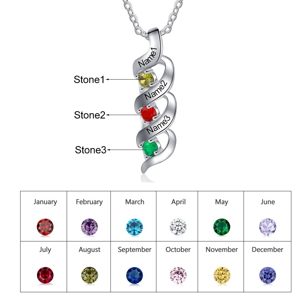 Custom 1 to 10 Birthstone Necklace