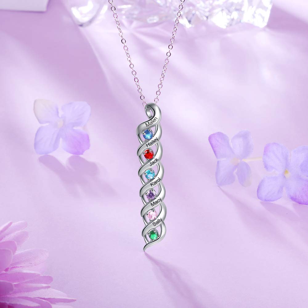 Custom 1 to 10 Birthstone Necklace