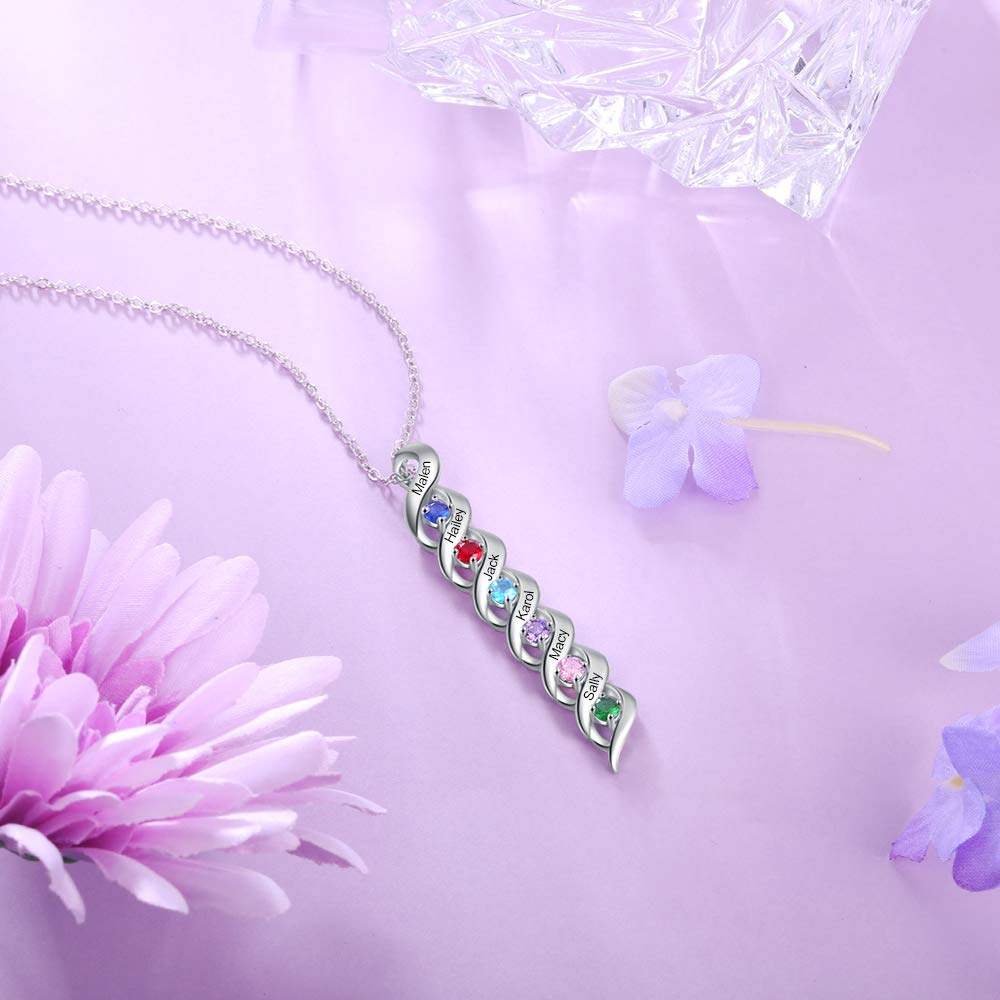 Custom 1 to 10 Birthstone Necklace