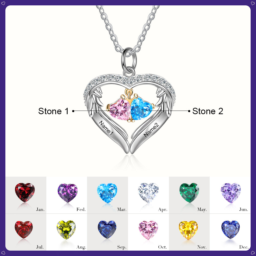 Heart of Angel Birthstone Necklace