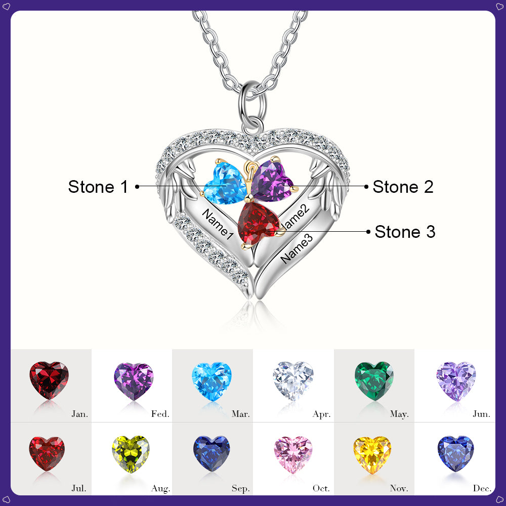 Heart of Angel Birthstone Necklace