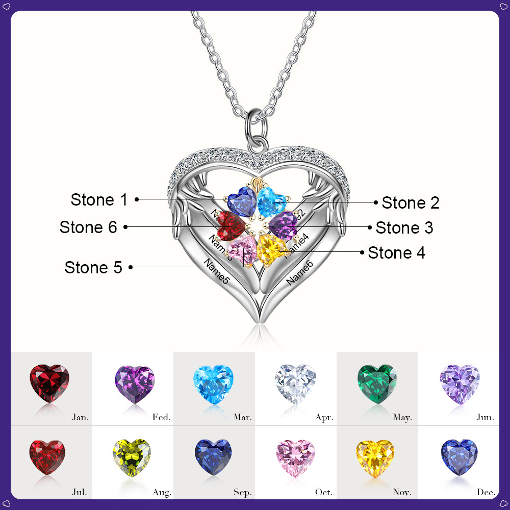 Heart of Angel Birthstone Necklace