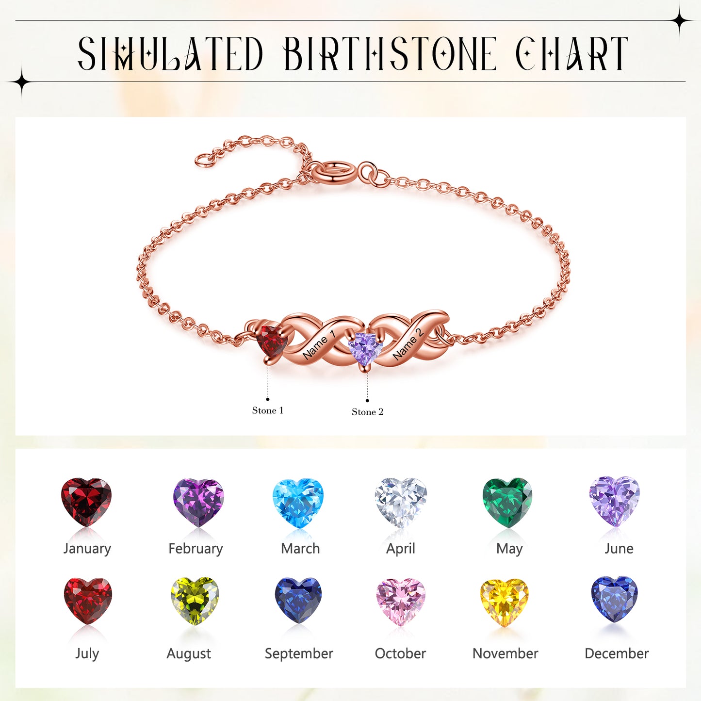 Infinity Bond Birthstone Bracelet