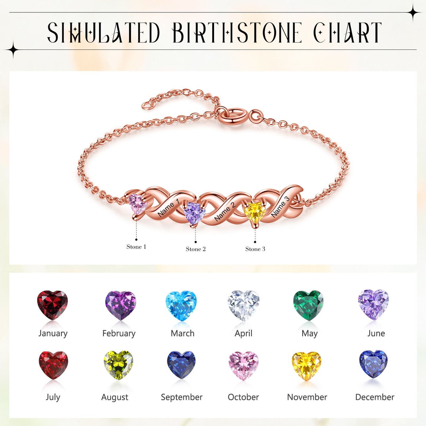 Infinity Bond Birthstone Bracelet