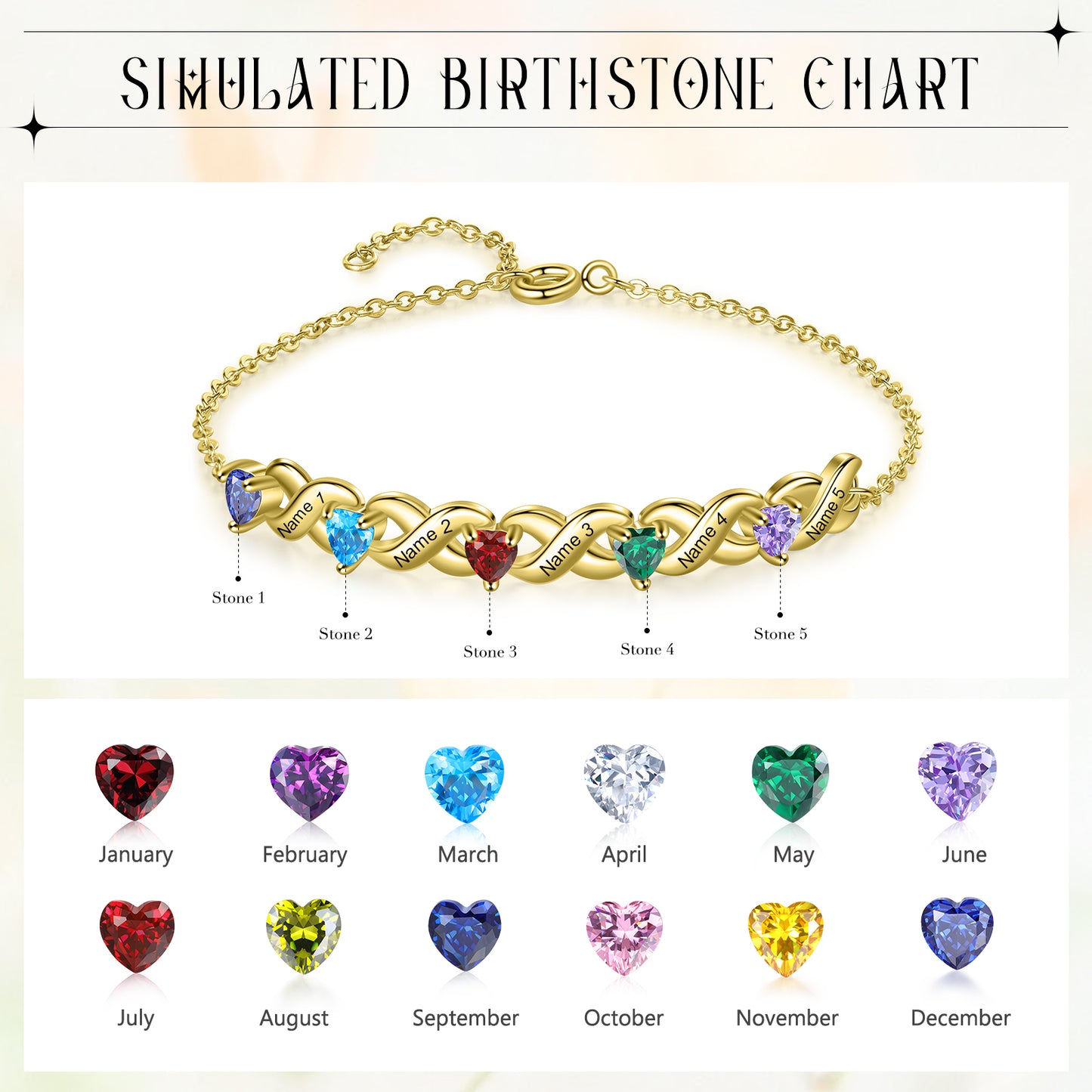 Infinity Bond Birthstone Bracelet