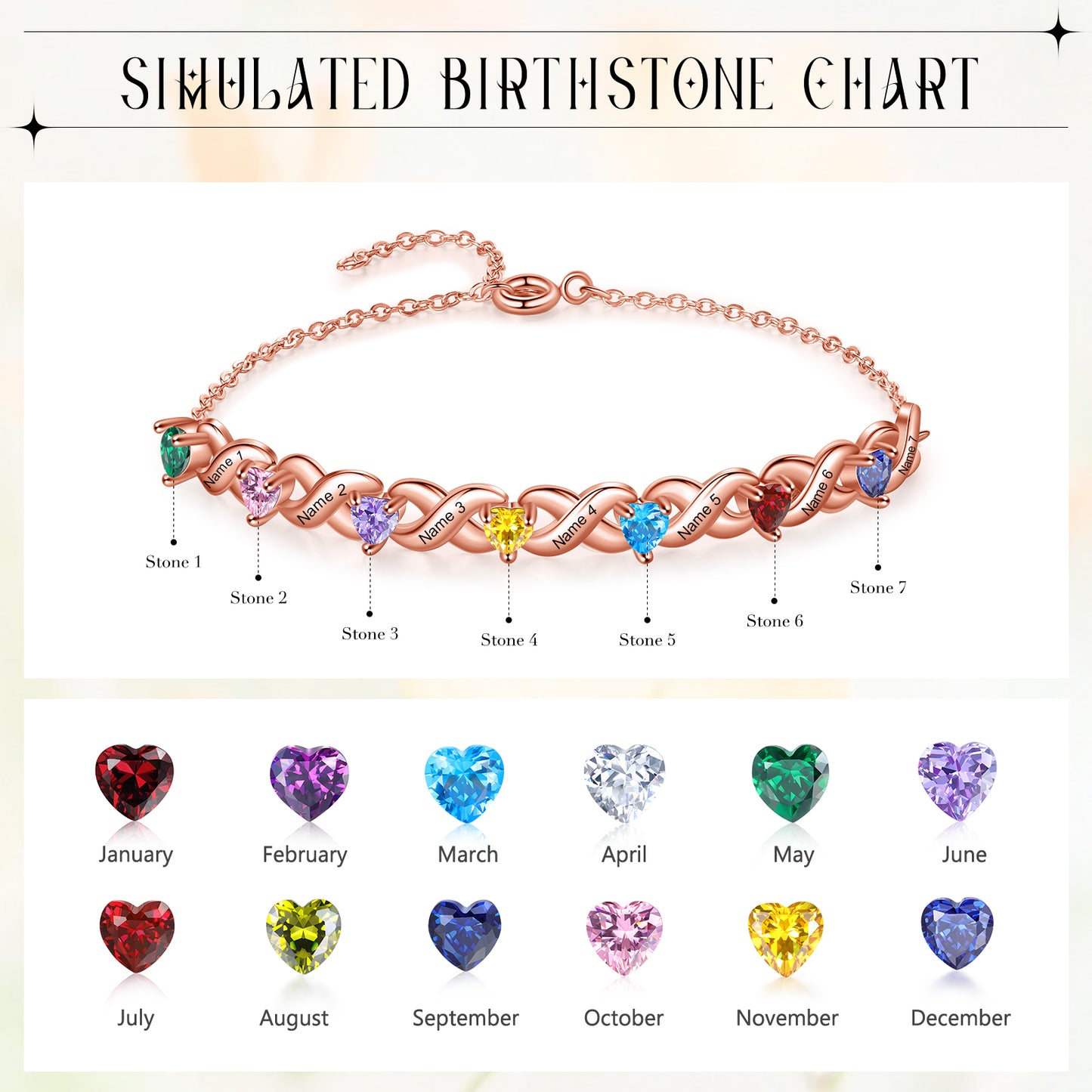 Infinity Bond Birthstone Bracelet