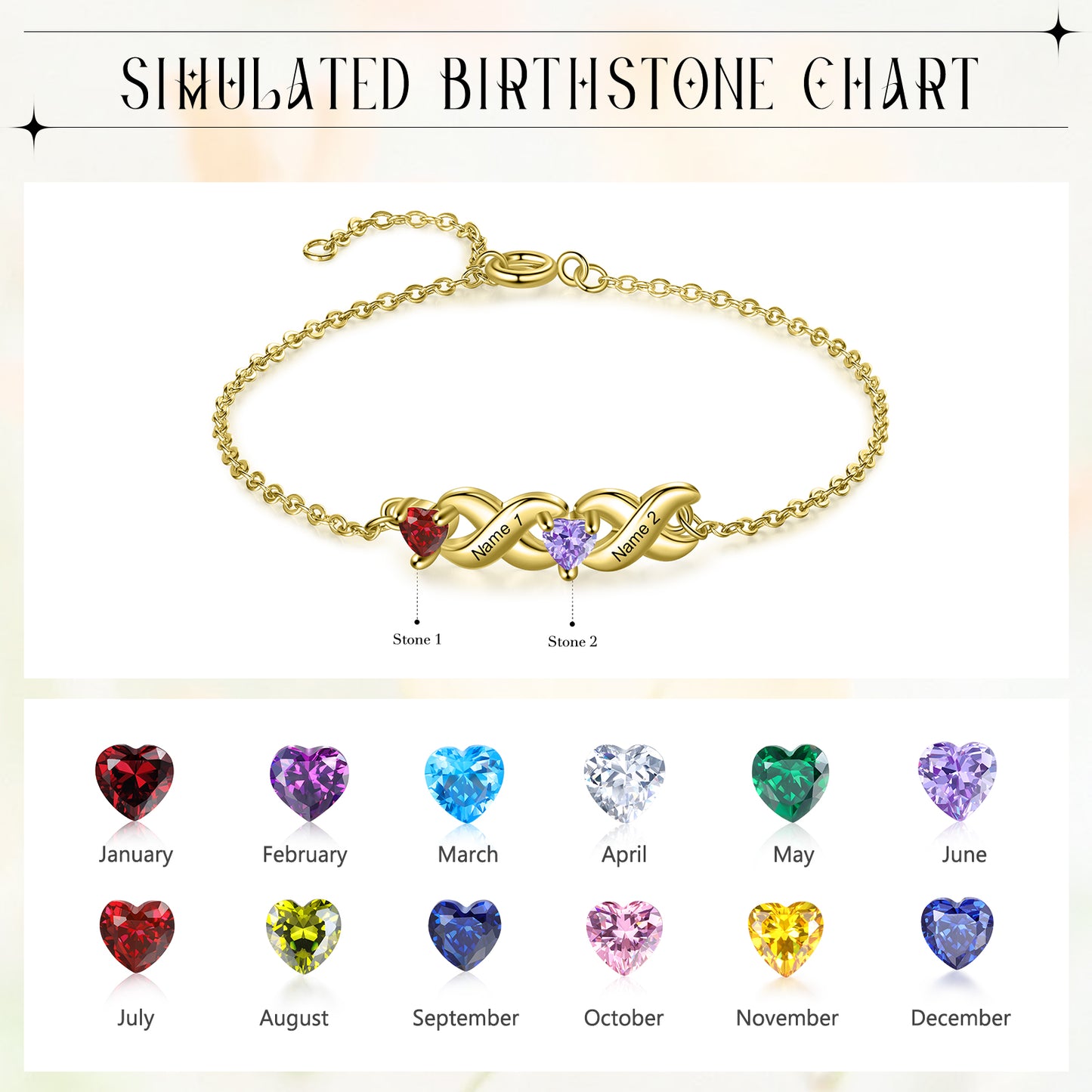 Infinity Bond Birthstone Bracelet