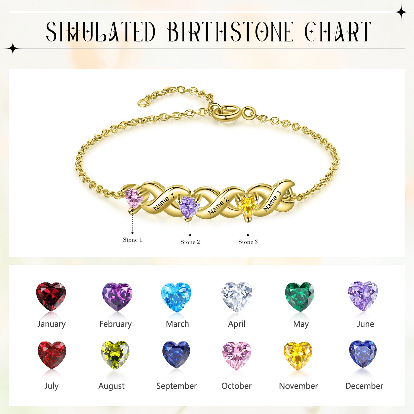 Infinity Bond Birthstone Bracelet