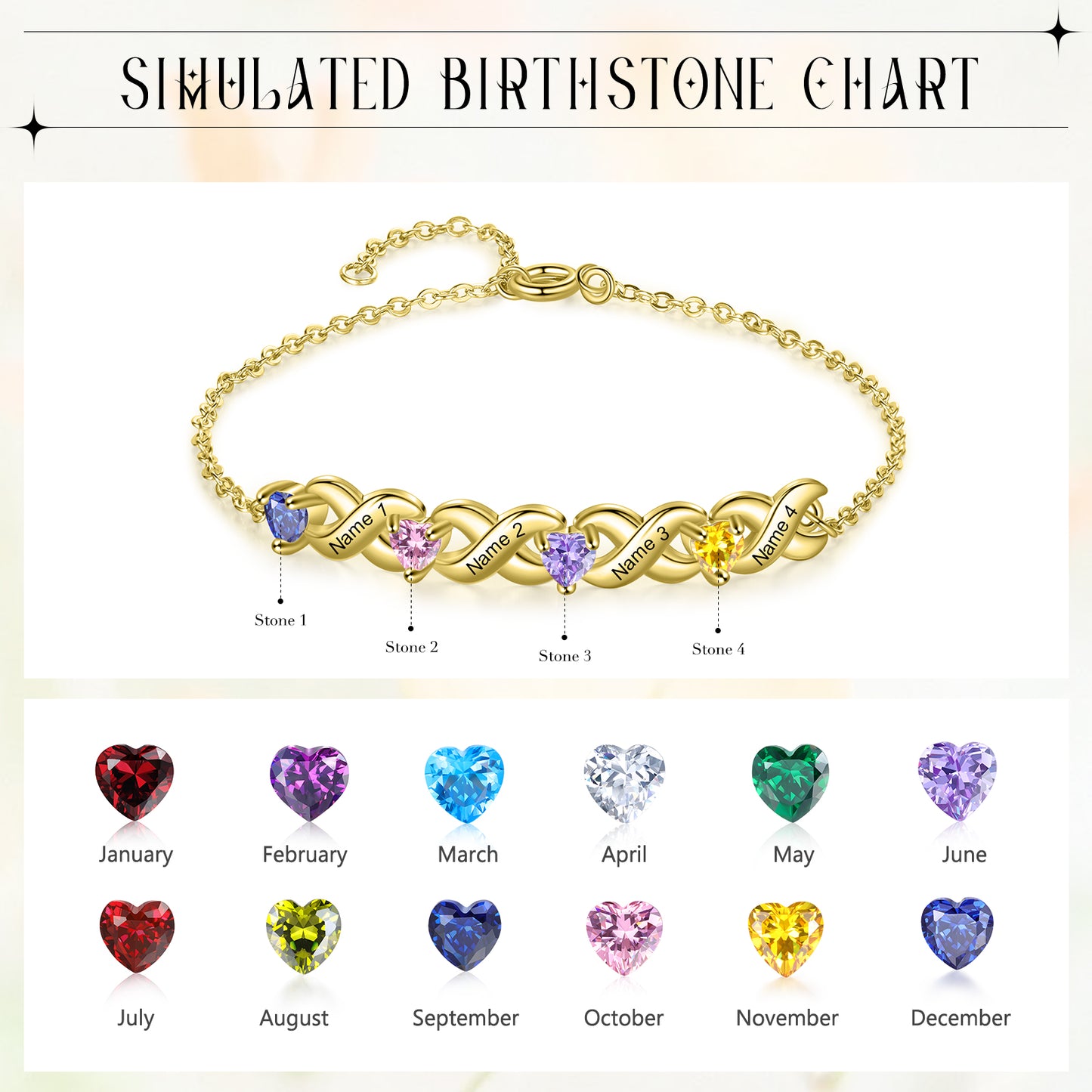 Infinity Bond Birthstone Bracelet