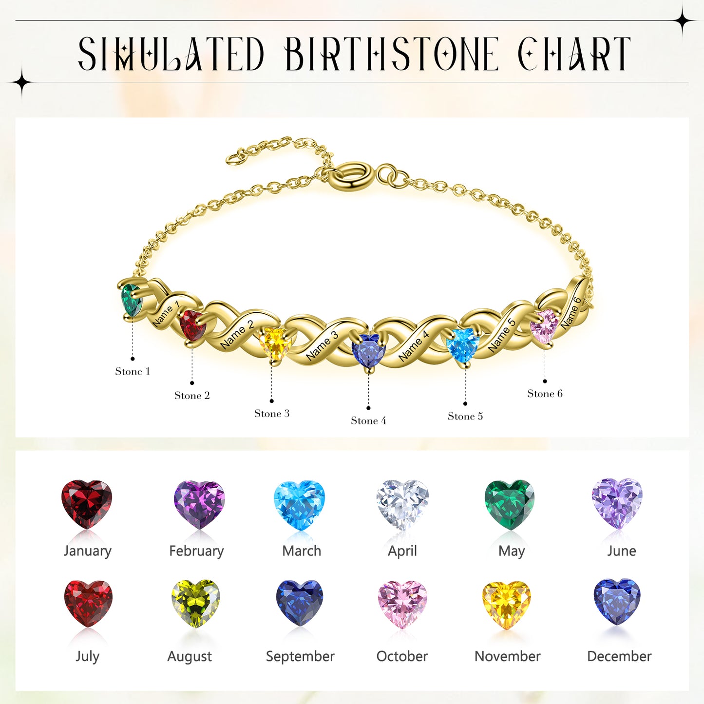 Infinity Bond Birthstone Bracelet