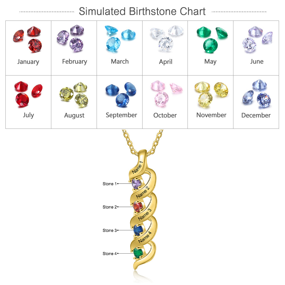 Custom 1 to 10 Birthstone Necklace