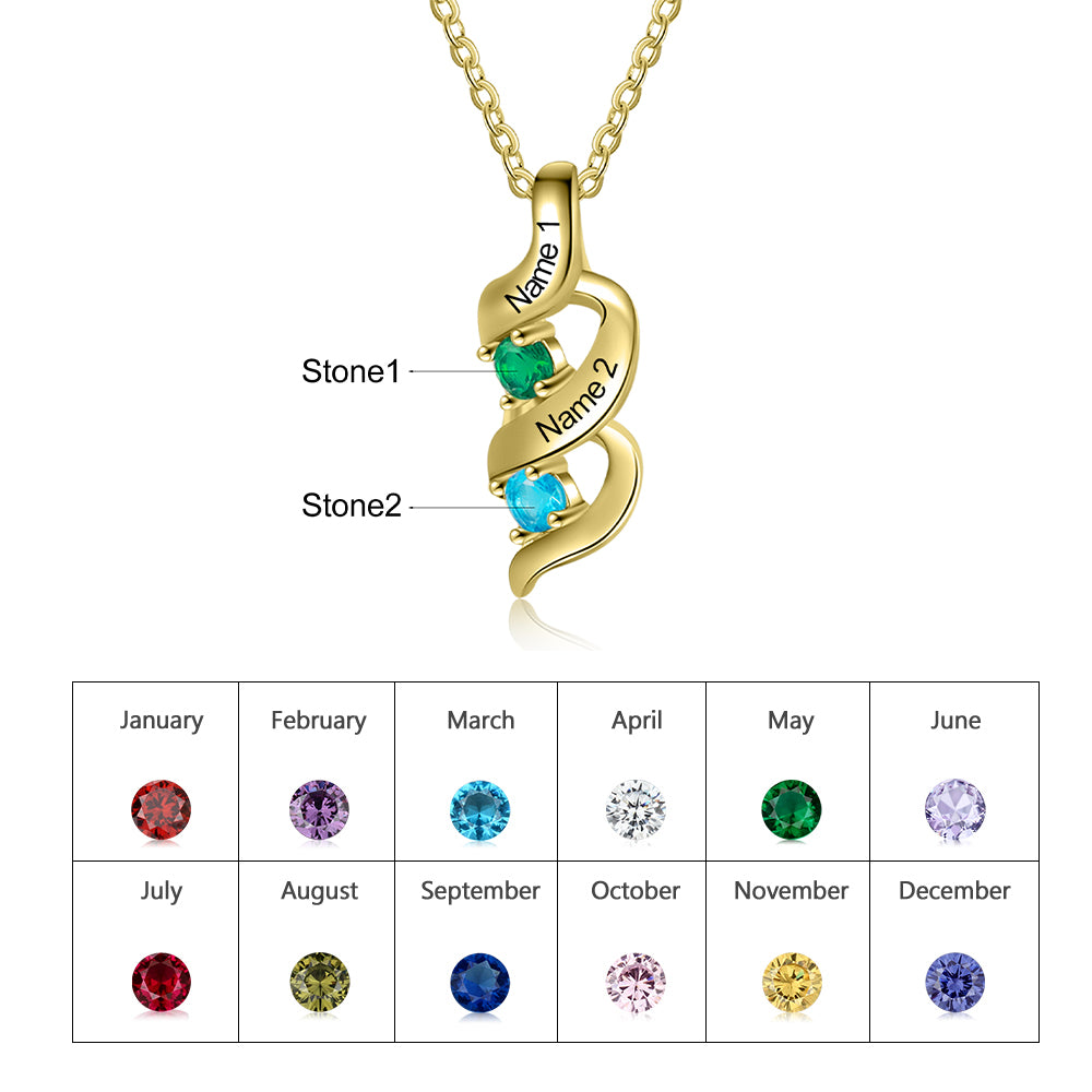 Custom 1 to 10 Birthstone Necklace