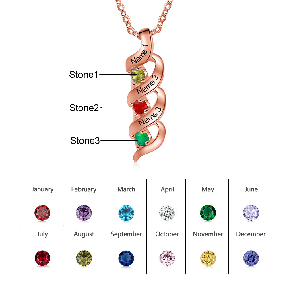 Custom 1 to 10 Birthstone Necklace