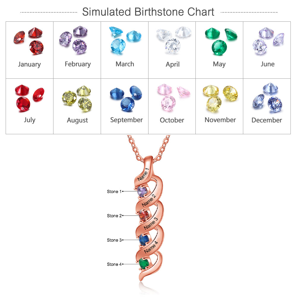 Custom 1 to 10 Birthstone Necklace