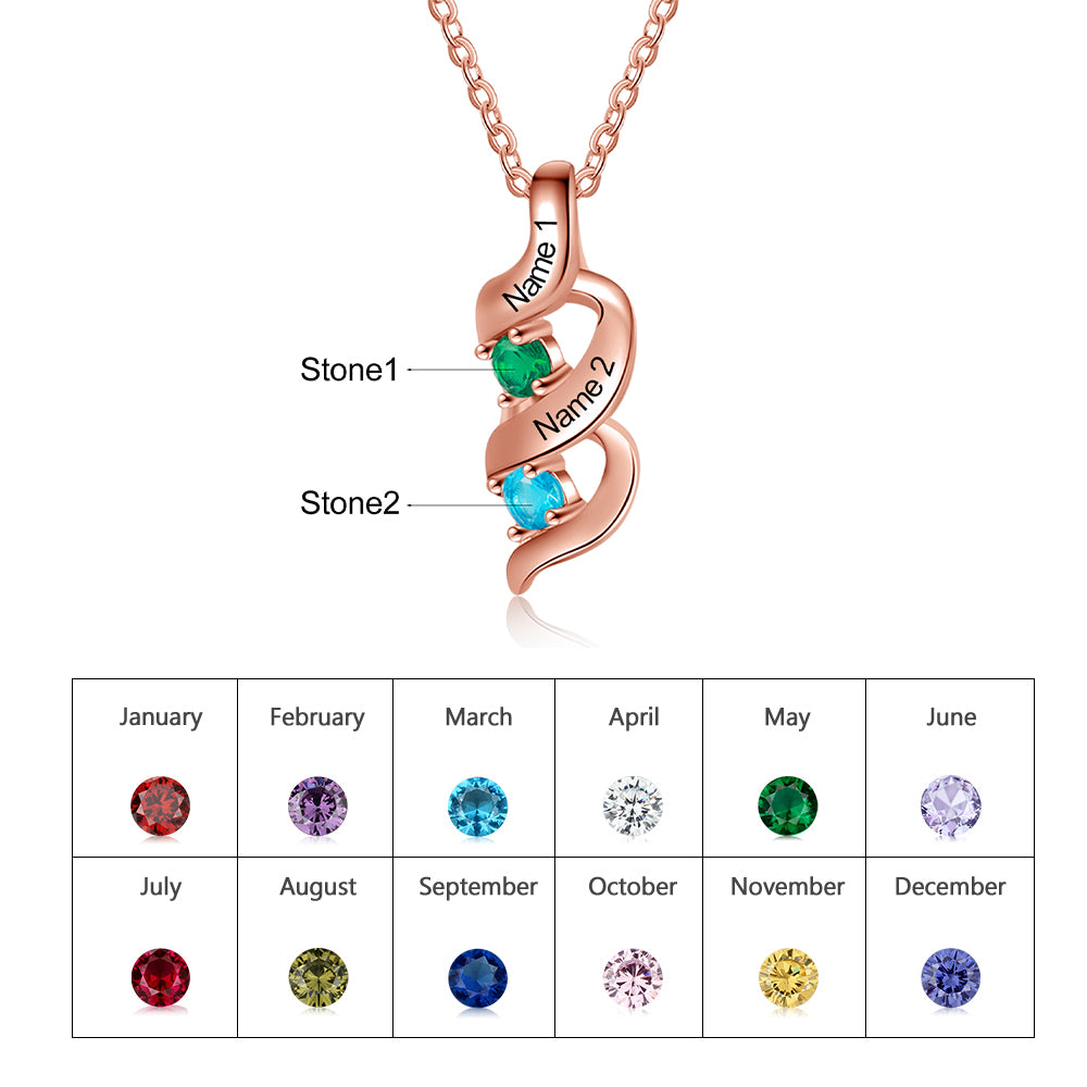 Custom 1 to 10 Birthstone Necklace