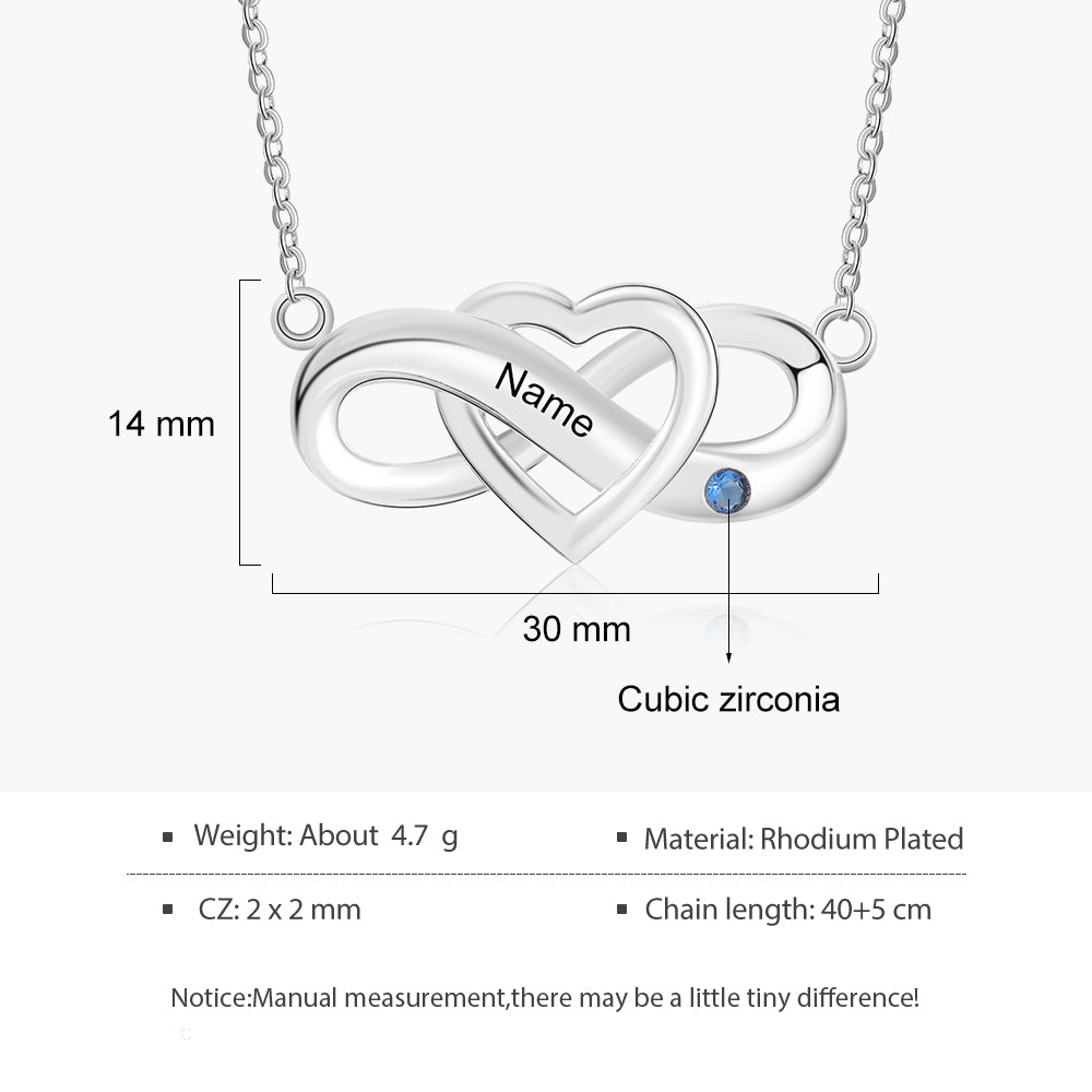 Infinity Love Birthstone Necklace