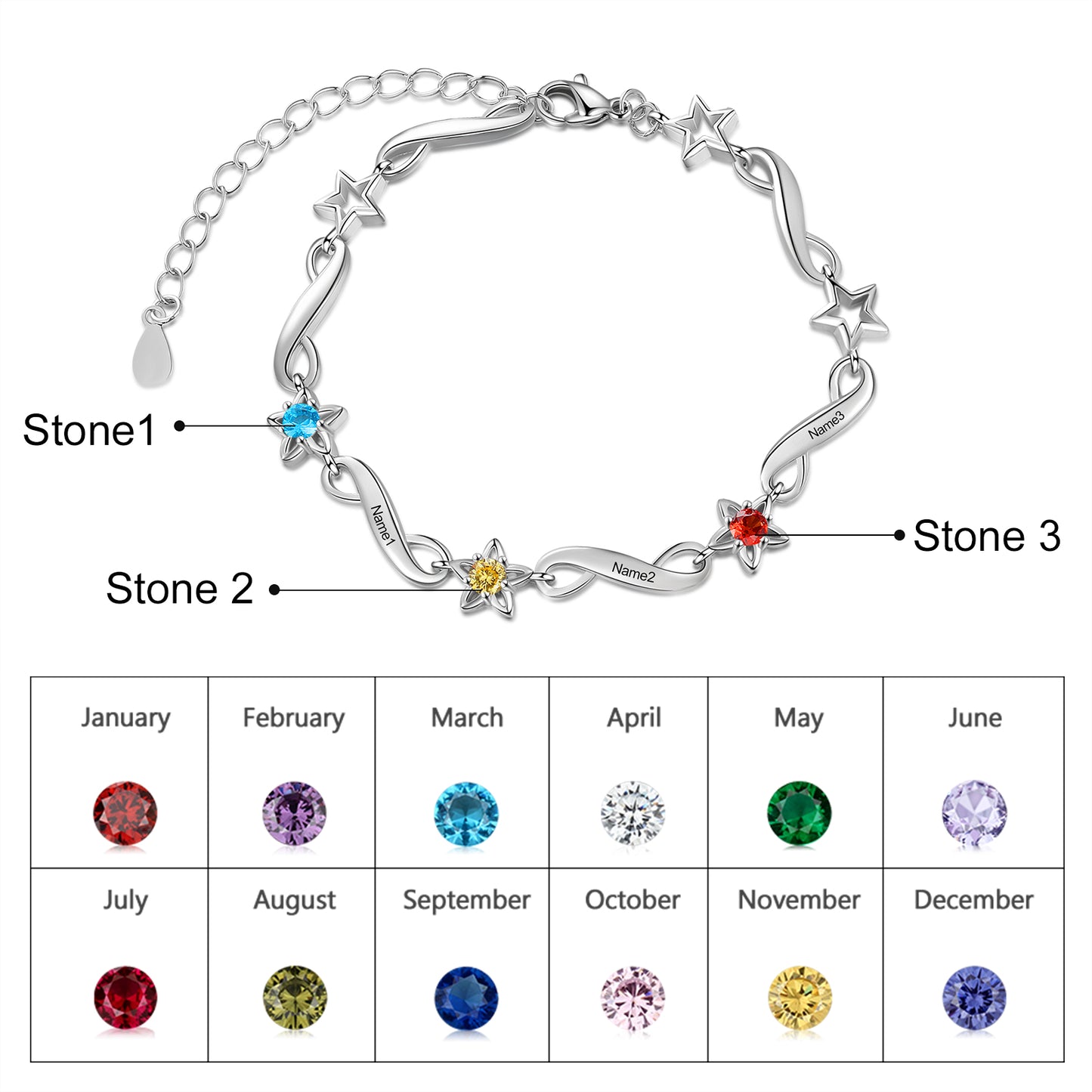 Starlight Infinity Birthstone Bracelet