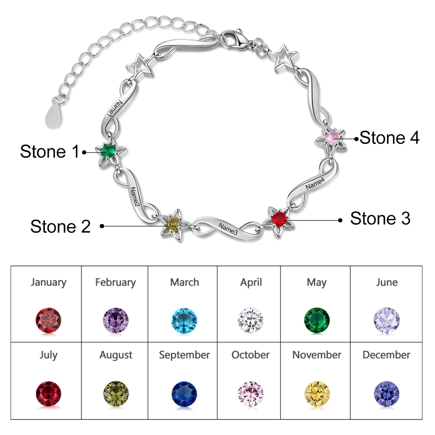 Starlight Infinity Birthstone Bracelet