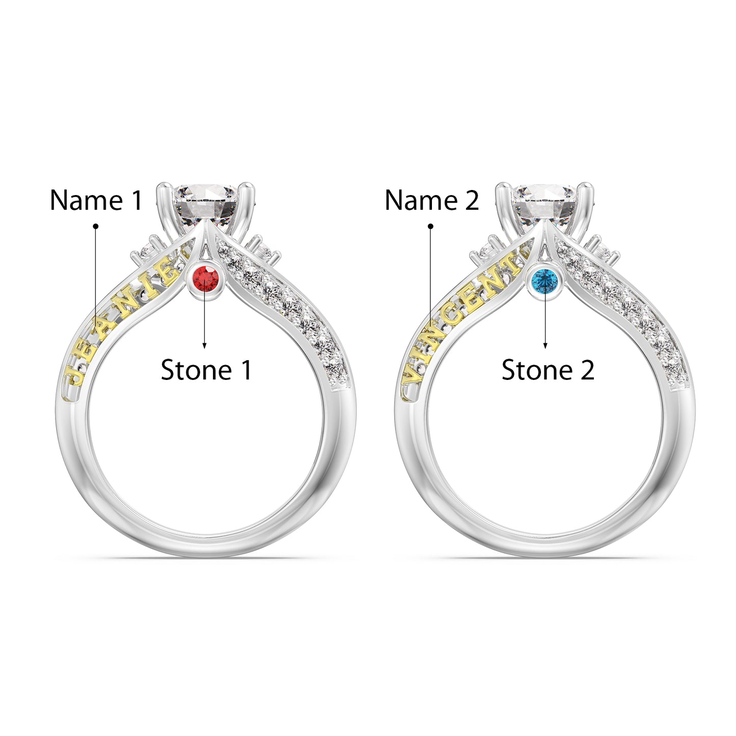 Celestial Sparkle Engagement 3D Ring