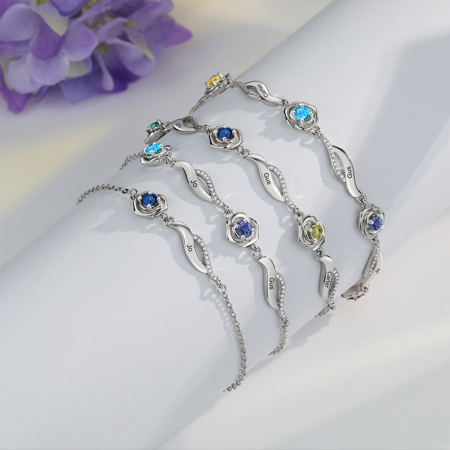 Enchanted Rose Birthstone Bracelet